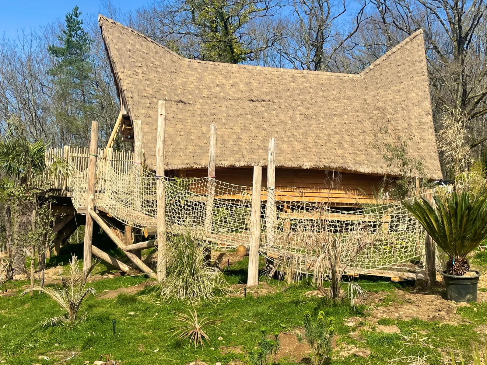 Cabane Bornéo, cabane dans les arbres à Lanouaille