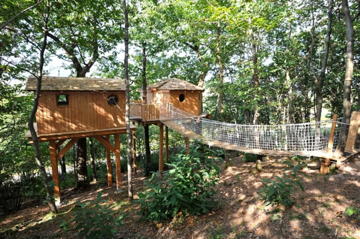 Cabane du Haut, cabane dans les arbres à Quincié-en-Beaujolais