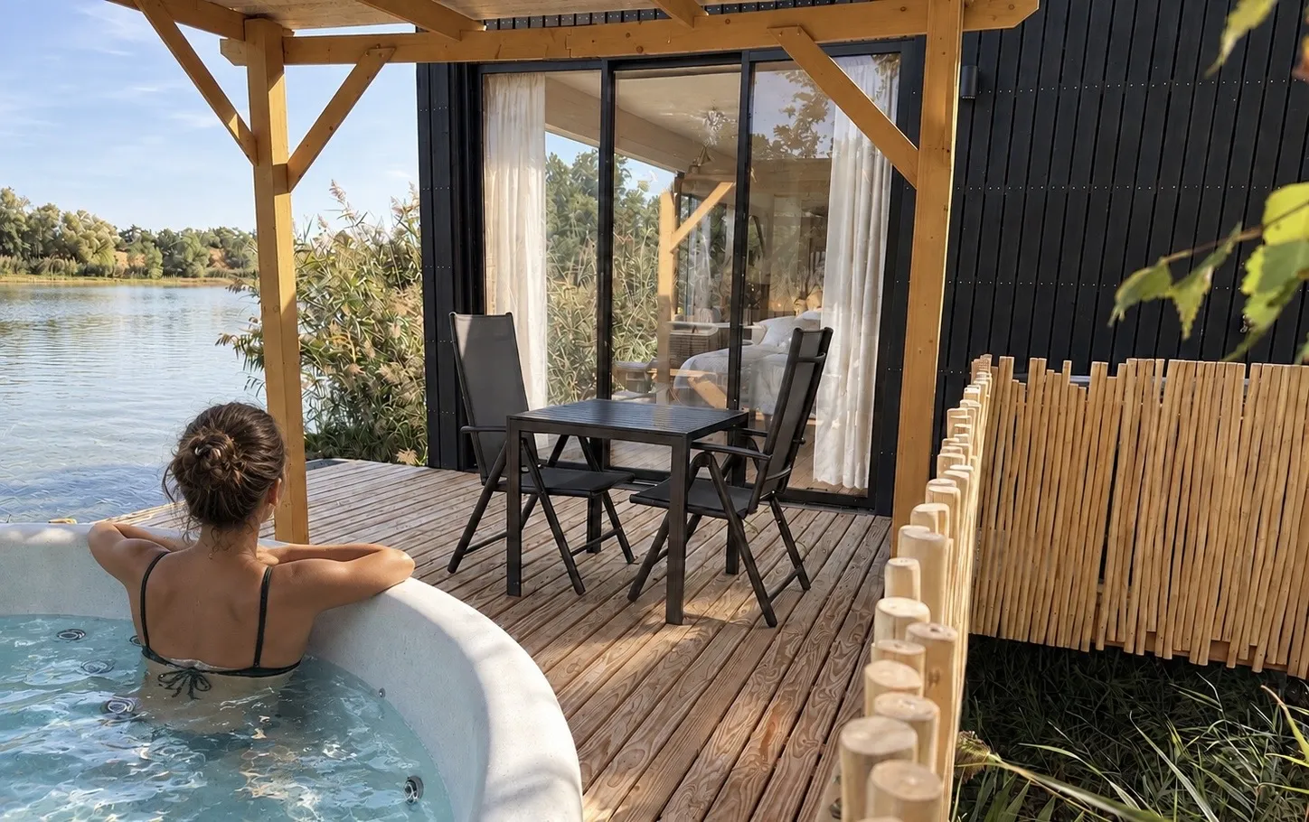 Cabane Loggy, cabane sur pilotis à Bâgé-Dommartin