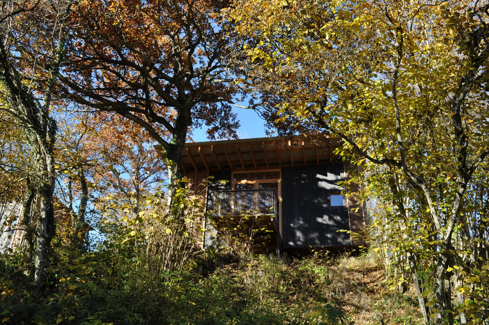 Cabane Olivine, cabane sur pilotis à Manzat