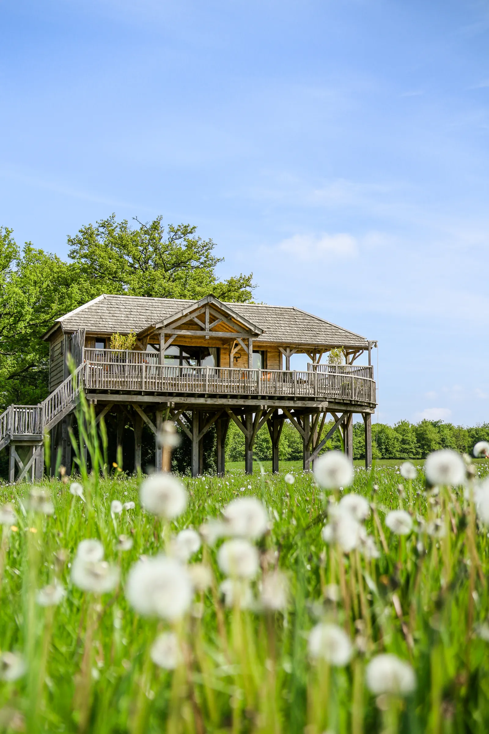 Cabane Spa du Bois de l'Épine, cabane sur pilotis à Sacé