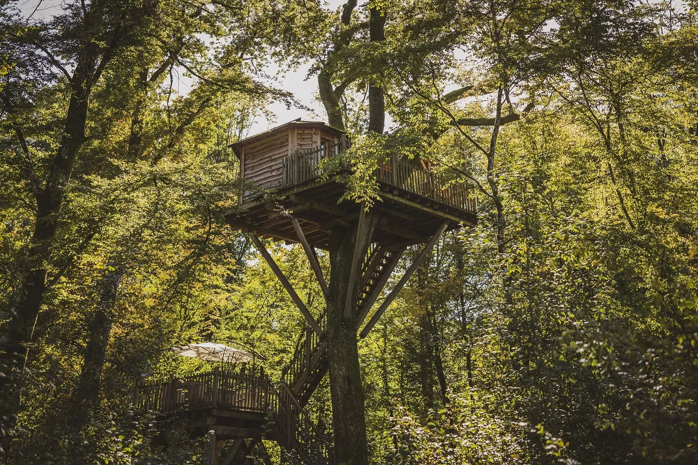 Cabane Spa Echo, cabane dans les arbres à Joncherey