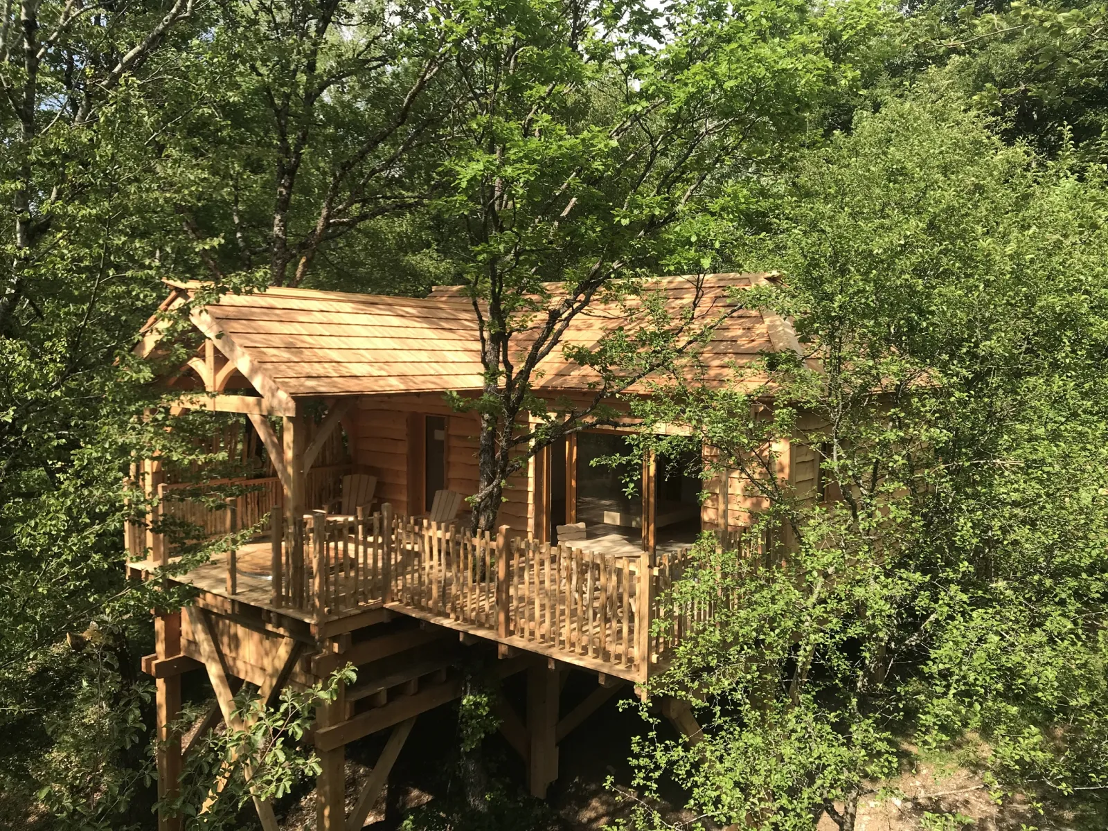 Cabane Spa Écureuil, cabane dans les arbres à Bonlieu