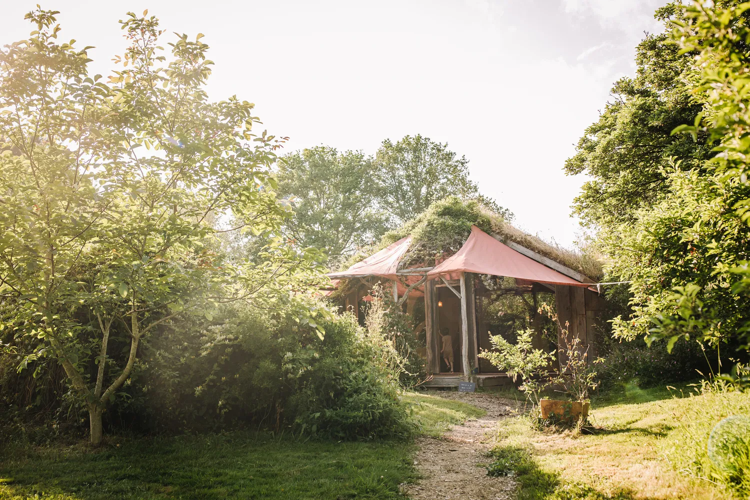 Ecolodge dans la Prairie, cabane au sol à Saint-M'Hervé
